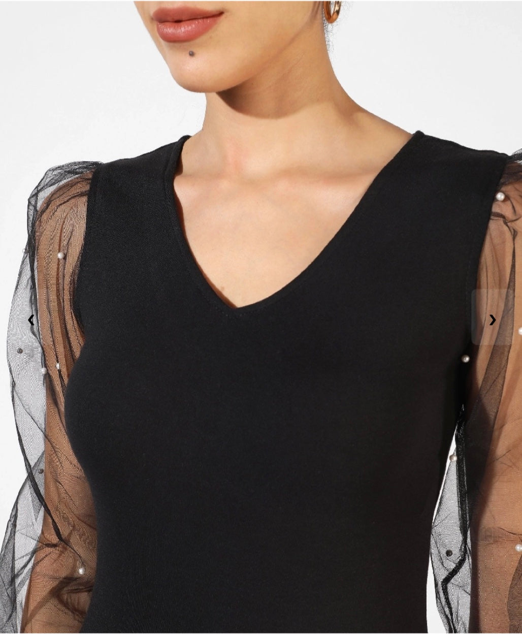 Pinacolada Women's Black Party Solid Skinny Fit Dress